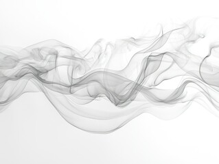 Abstract gray smoke wave flow on white background