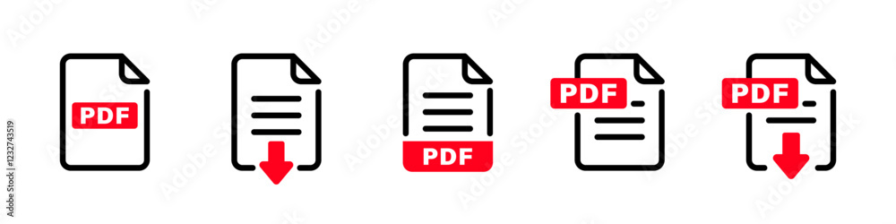 Fototapete pdf file icons. pdf download document. electronic documents file formats. pdf file format. electroni
