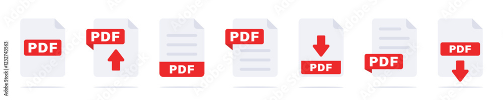 Poster pdf file format icons, vector illustration. pdf file icons. pdf download document. electronic docume