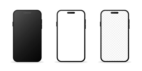 Blank screens for mockups. Smartphone and tablet shapes