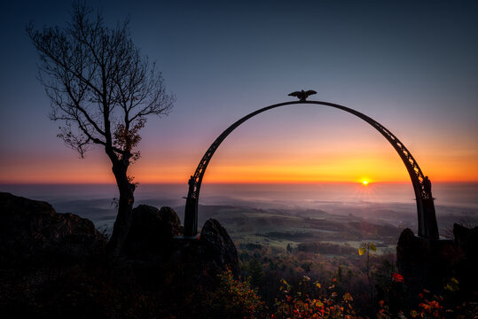 Der Adlerbogen auf dem Moltkefelsen bei Dannenfels Pfalz.