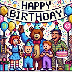 Obraz premium happy birthday party