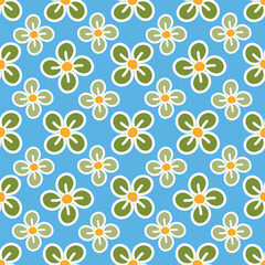 Hand drawn summer floral background. Botanical seamless pattern . Sketch drawing. Design for fashion , fabric, textile, wallpaper, cover, web , wrapping and all prints