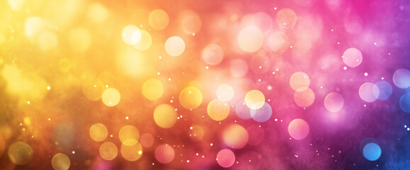 Obraz premium Blurred bokeh lights background with colorful glowing sparks and sparkles, a glittering abstract backdrop for a celebration or luxury concept