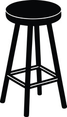 Bar Stool Silhouette Vector Icon