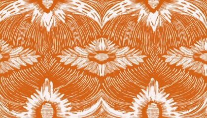 Striking Abstract Traditional Scribble Style Ikat Pattern in Trendy Fashion Colors, Showcasing a Seamless Vector Design with Intricate Details and Vibrant Hues
