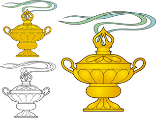 Persian style incense burner with variations