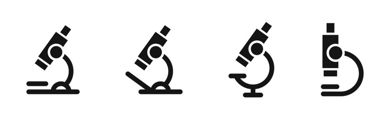 Science microscope vector icon set.