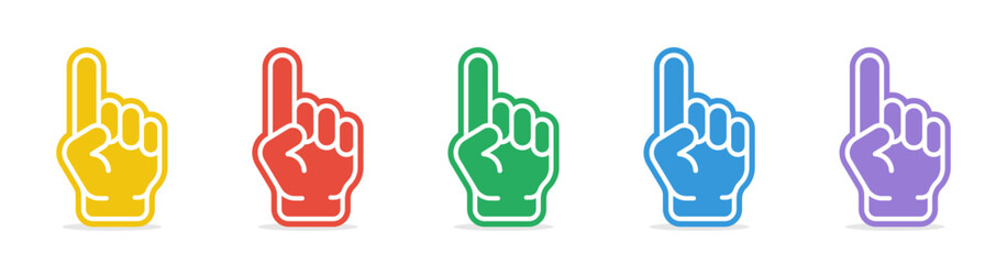 Finger pointing hand vector icon set.
Hand gestures showing direction