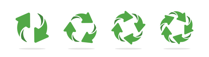 Recycle arrows green vector icon. Arrows forming a recycle symbol.