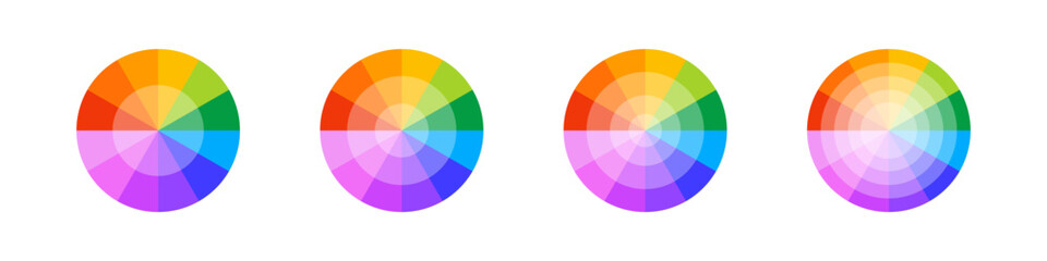 Fototapeta premium Color palette vector circle set. Color wheels for design use.