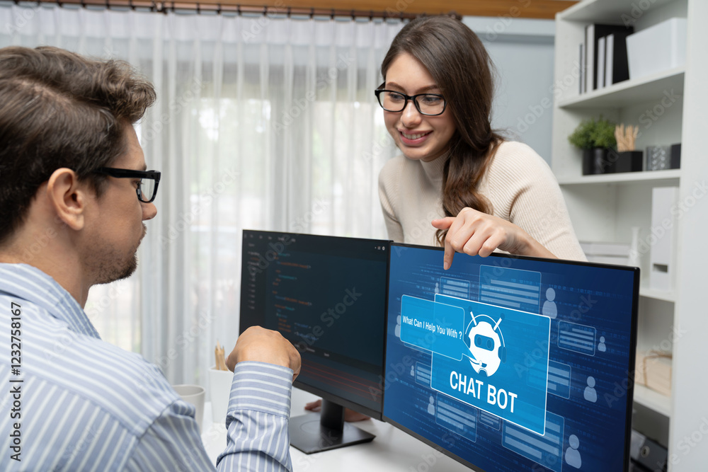 Poster chatbot software application for brisk online business that automatically reply to customer question