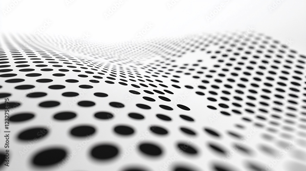 Aufkleber abstract white surface with black circular pattern