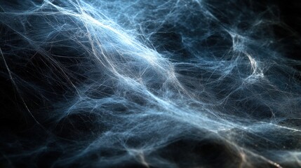 Abstract blue glowing spiderweb texture.