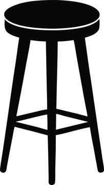 recommend clip art: Bar Stool Icon Silhouette Vector Illustration design