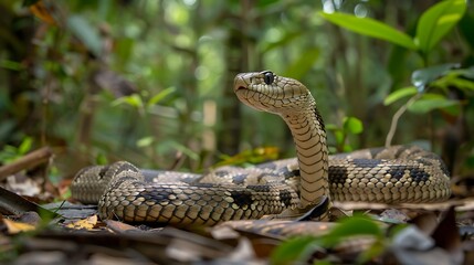 Fototapeta premium Close up of a Snake in the Forest