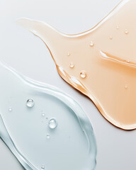 Top View of Liquid Skincare Product in Close-Up on Neutral Background