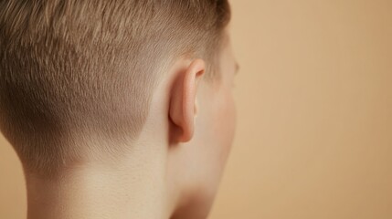 Obraz premium Close-up of a Person's Head and Neck