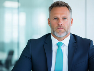 Fototapeta premium Successful mature businessman looking at camera with confidence