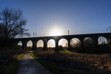 The Sankey Viaduct (Nine Arches) near Newton-le-Willows in Merseyside, UK