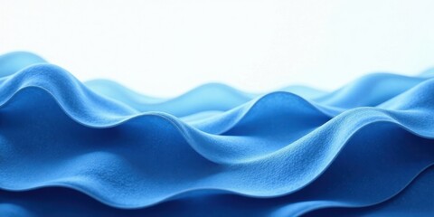 Fototapeta premium Serene Blue Undulating Fabric Texture A Soft, Gentle Wave Pattern for Background Design