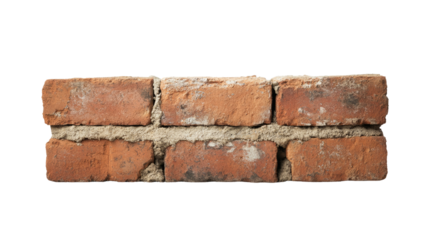 3d Brick wall isolated on a transparent background