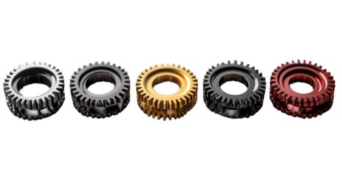 3d Gear wheel element isolated on a white transparent background