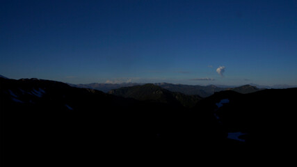 silhouette a mountain top