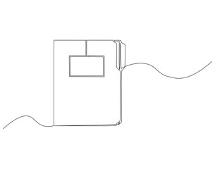 Obraz premium Continuous one line drawing of file folder document. One line drawing illustration of document. Paperwork, Business concept line art. Editable outline
