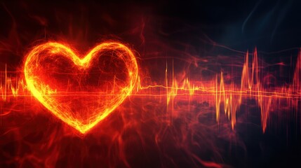 Fiery Heartbeat: A Visual Representation of Passion and Energy