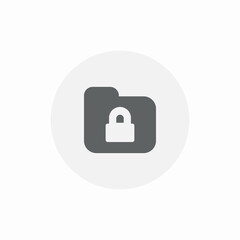 folder password protected icon sign vector
