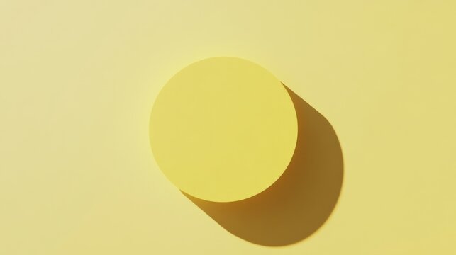 Elegant Yellow Circle with Shadow - Minimalist Graphic Design