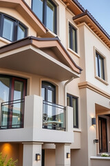 Modern House Exterior: Luxury Real Estate, Contemporary Home Design, Elegant Facade, Residential Property, Classic Architecture