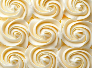Full-frame detail of a vanilla ice cream's beige surface texture, shown in a close-up view