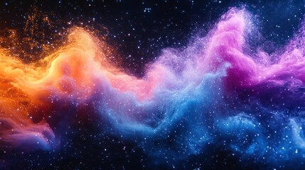 Fototapeta premium Colorful nebula cosmic dust clouds.
