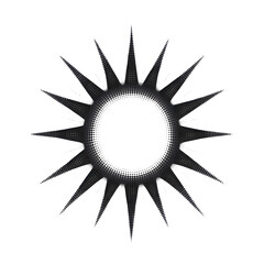 PNG Sun halftone design, transparent background 