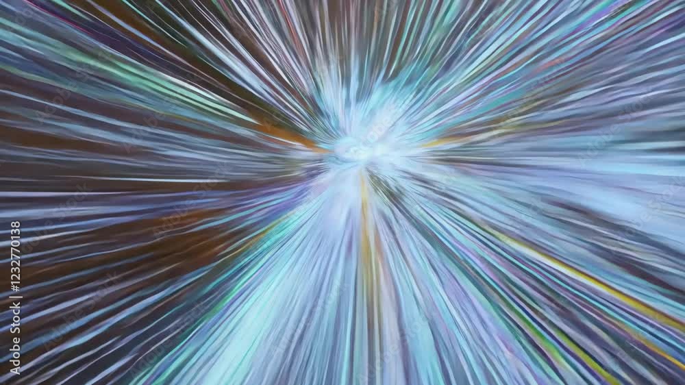 Leinwandbilder a colorful light is shining brightly in the center of the image. the light is a mix of blue and yell
