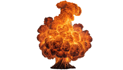 fire explosion isolated on white background
