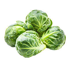 brussels sprouts 4 separated on transparent background