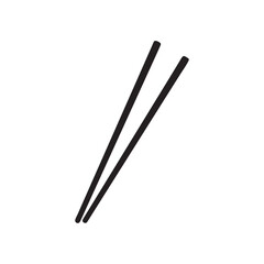 Japanese chopsticks icon silhouette vector illustration design.