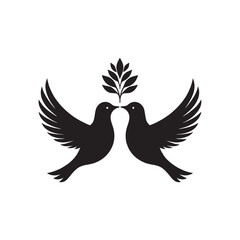 Fototapeta premium Harmony of the Heavens Doves Framed in a Nightly Glow