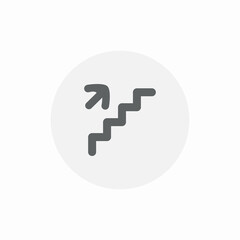 stair climb icon sign vector