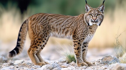 Obraz premium Eurasian Lynx in Rocky Terrain