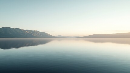 Fototapeta premium Serene Mountain Lake Reflections At Dawn