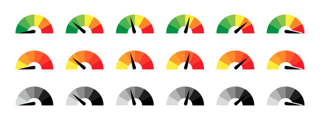 Gauge with arrow set. Measurement gauges with arrows