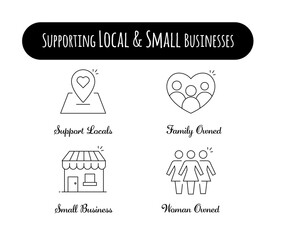 Supporting Local and Small Businesses. Small Business, Support Locals, Family Owned, Woman Owned