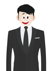 Businessman in black suit. vector
