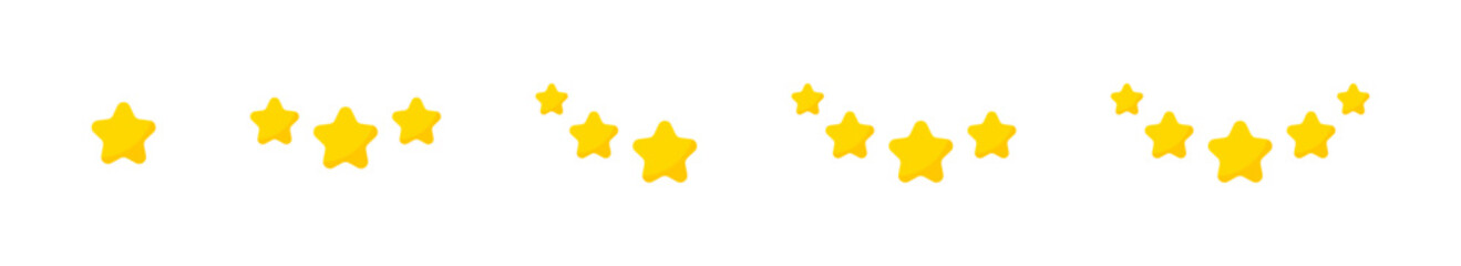 Product rating. Rating stars vector icons for apps and websites. Customer feedback stars. Vector 5 stars rating review. Quality stars illustration