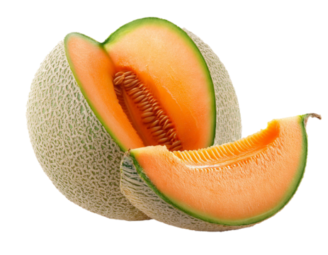 Cantaloupe melon isolated on white background, cutout