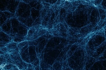 Abstract Network Structure in Blue and Black Background Design